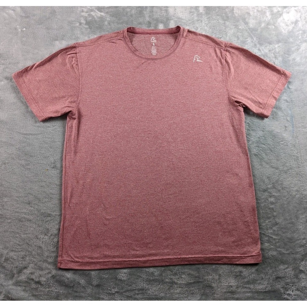 Rhoback Shirt Men Large Light Red Heather Short Sleeve Tee Performance Stretch